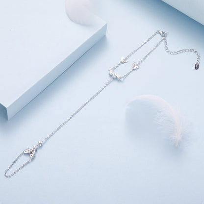925 Sterling Silver Bracelet with Pavé Set CZ in White Gold 15+6cm  DestGlow