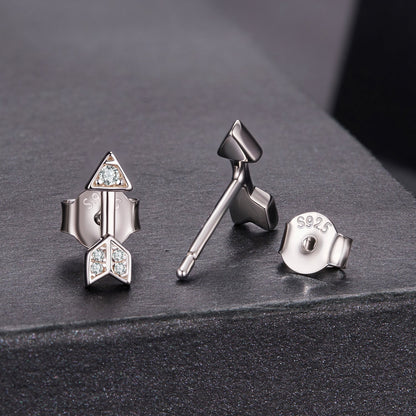 925 Sterling Silver 0.08ct and 0.12ct Moissanite Earrings in White Gold for Women