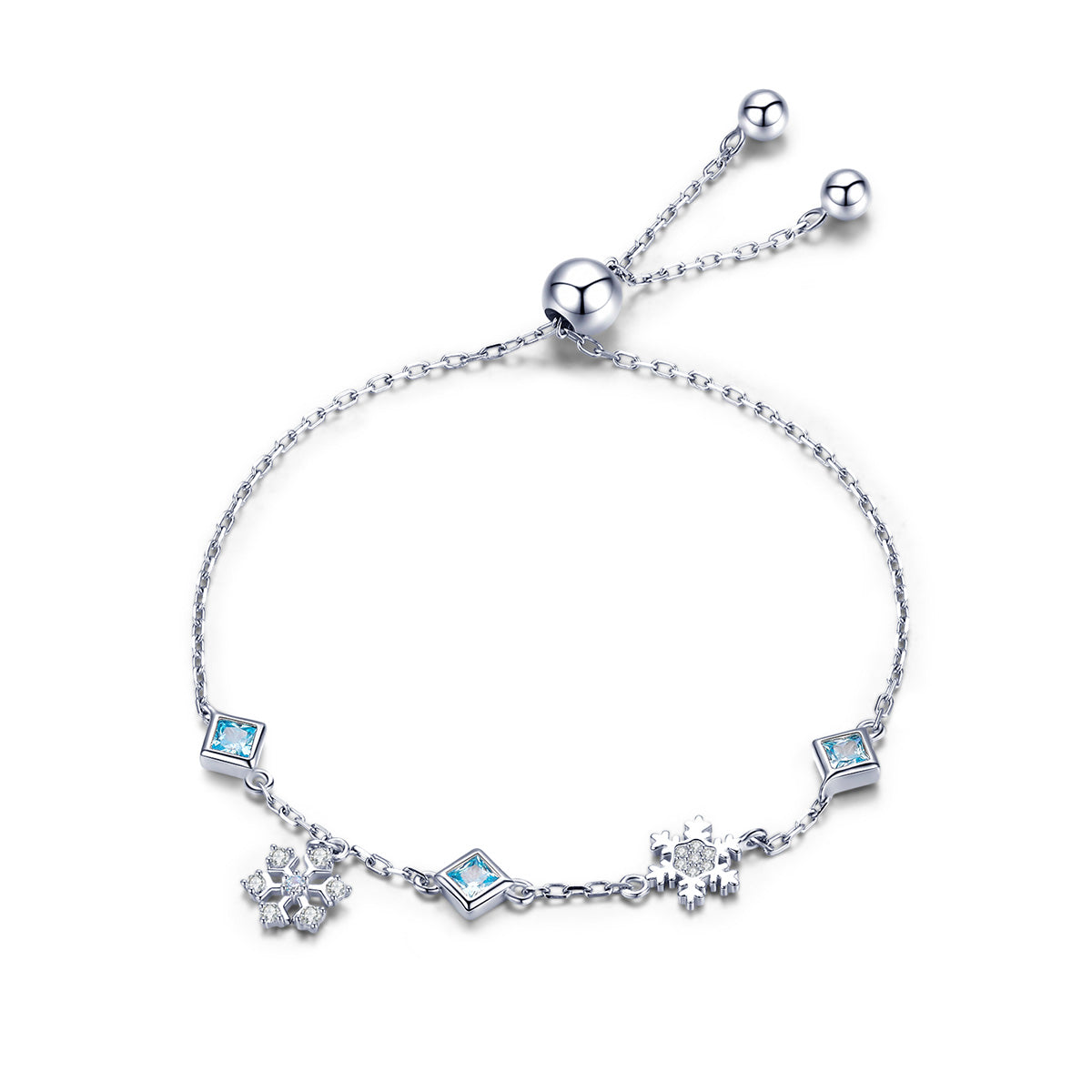 925 Sterling Silver Adjustable Bracelet for Women - 22cm  DestGlow