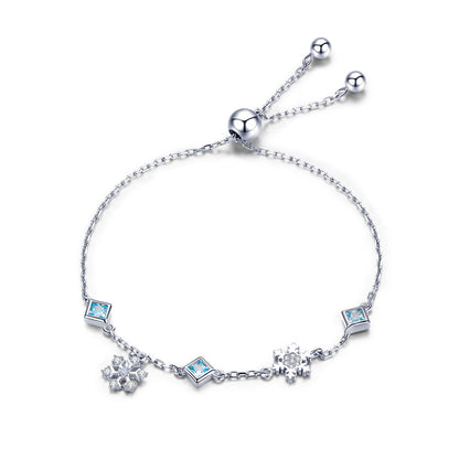 925 Sterling Silver Adjustable Bracelet for Women - 22cm  DestGlow