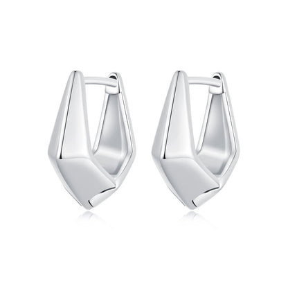 925 Sterling Silver White Gold Plated Earrings 14x6.5mm for Women  DestGlow