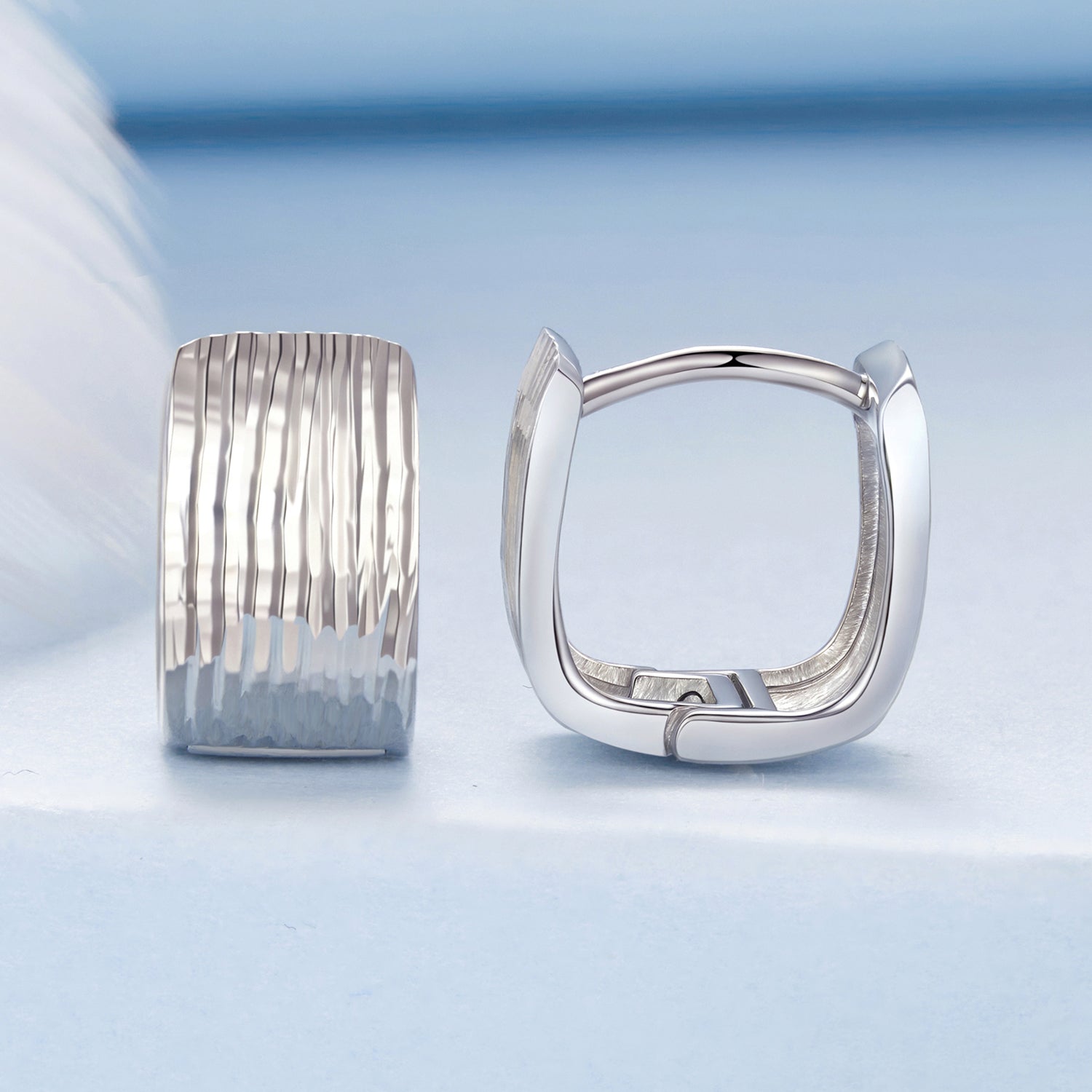 925 Sterling Silver Earrings for Women with White Gold Plating - 1.1cm x 0.7cm  DestGlow