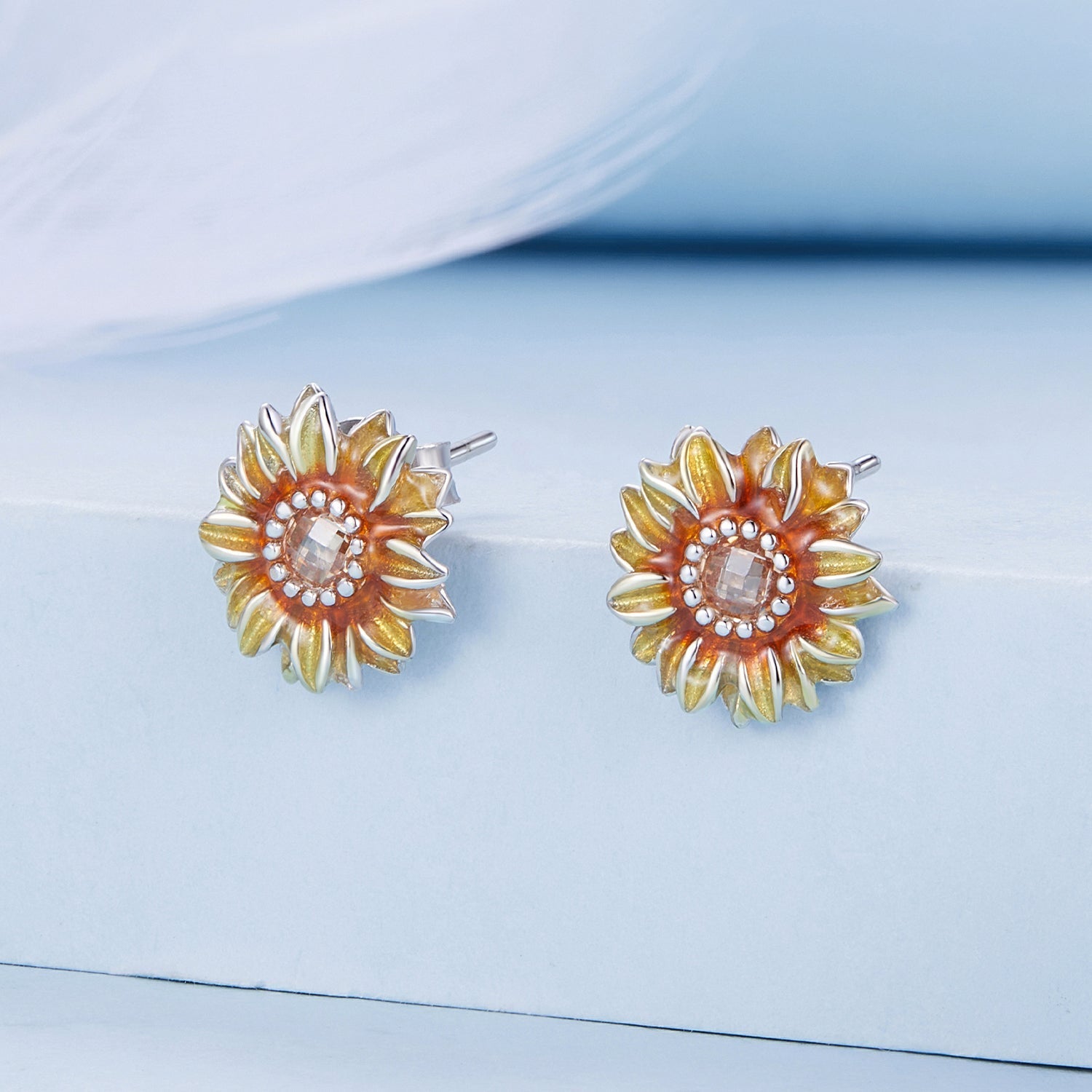 925 Sterling Silver Enamel &amp; Glass Earrings for Women  DestGlow