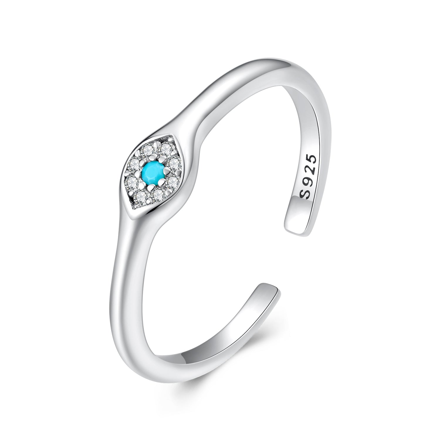 925 Sterling Silver Synthetic Turquoise Pavé CZ White Gold Plated Pendant 0.4x0.5cm for Women  DestGlow