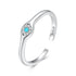 925 Sterling Silver Synthetic Turquoise Pavé CZ White Gold Plated Pendant 0.4x0.5cm for Women  DestGlow