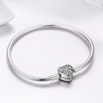 SCB 925 Sterling Silver Bracelet in Classic Style, Size 17.0 for Women  DestGlow