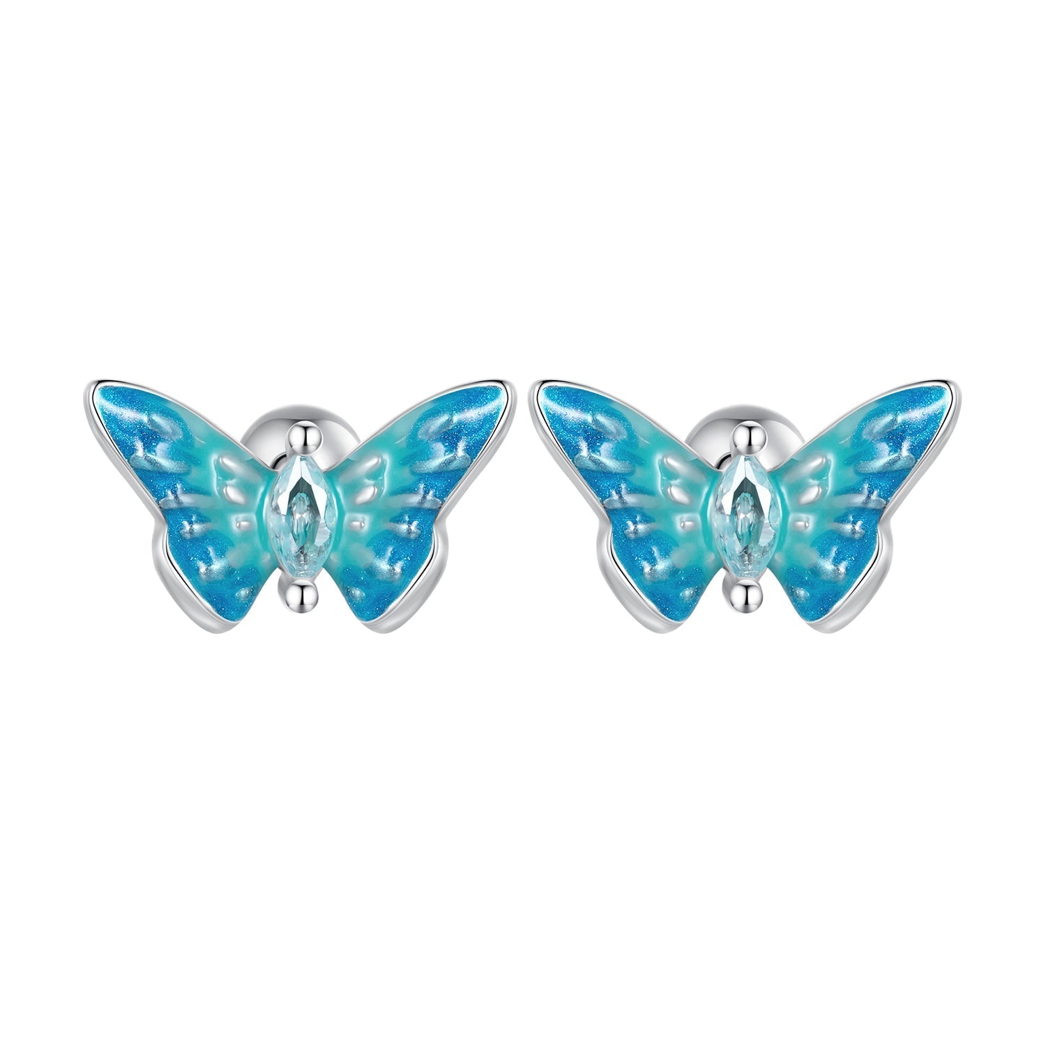 925 Sterling Silver Earrings with Enamel and CZ for Women