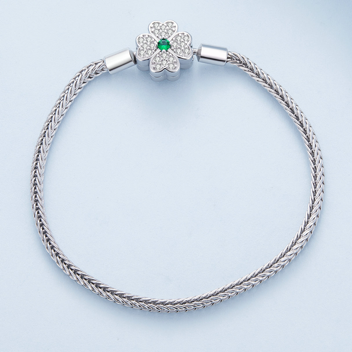 925 Sterling Silver Plated Platinum Bracelet with 3mm Rope for Women  DestGlow