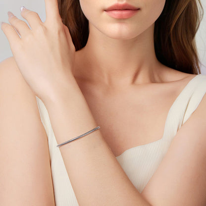 925 Sterling Silver Plated White Gold Bracelet - Adjustable 17+5cm  DestGlow