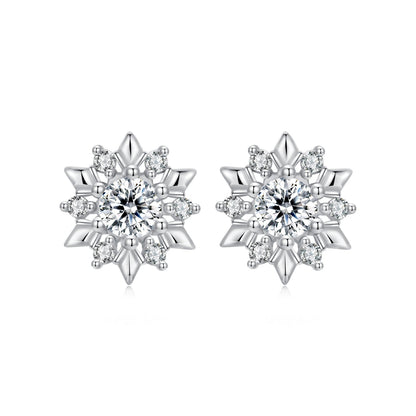 925 Sterling Silver White Gold Plated 0.7cm Pavé Set CZ Earrings for Women  DestGlow