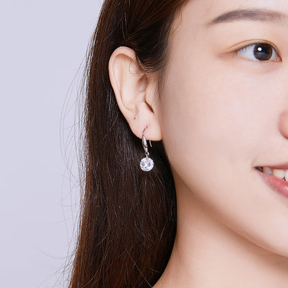S925 Sterling Silver Earrings 2.6x0.8cm Plated Platinum with Pavé Setting CZ for Women  DestGlow