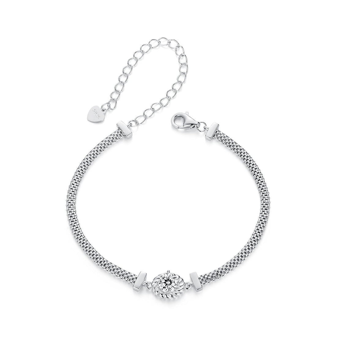 925 Sterling Silver 0.5 Carat Moissanite White Gold Plated Bracelet for Women  DestGlow