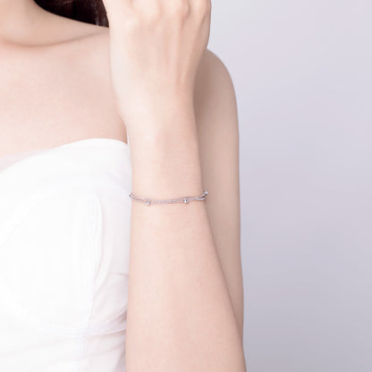 925 Sterling Silver Adjustable 19cm Bracelet for Women  DestGlow