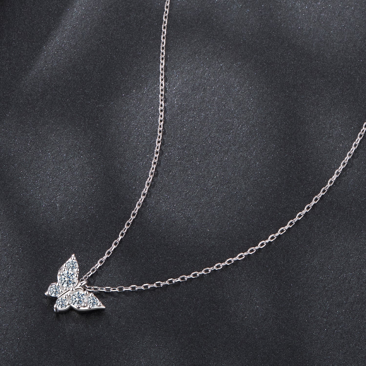 925 Sterling Silver Plated White Gold Moissanite Necklace 40+5cm for Women  DestGlow
