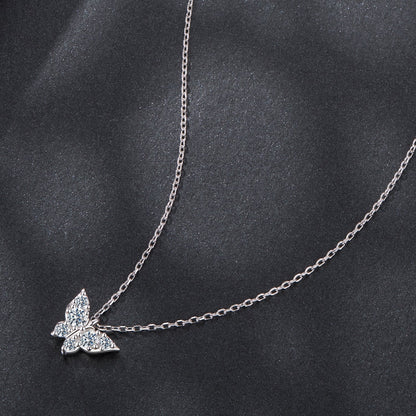 925 Sterling Silver Plated White Gold Moissanite Necklace 40+5cm for Women  DestGlow
