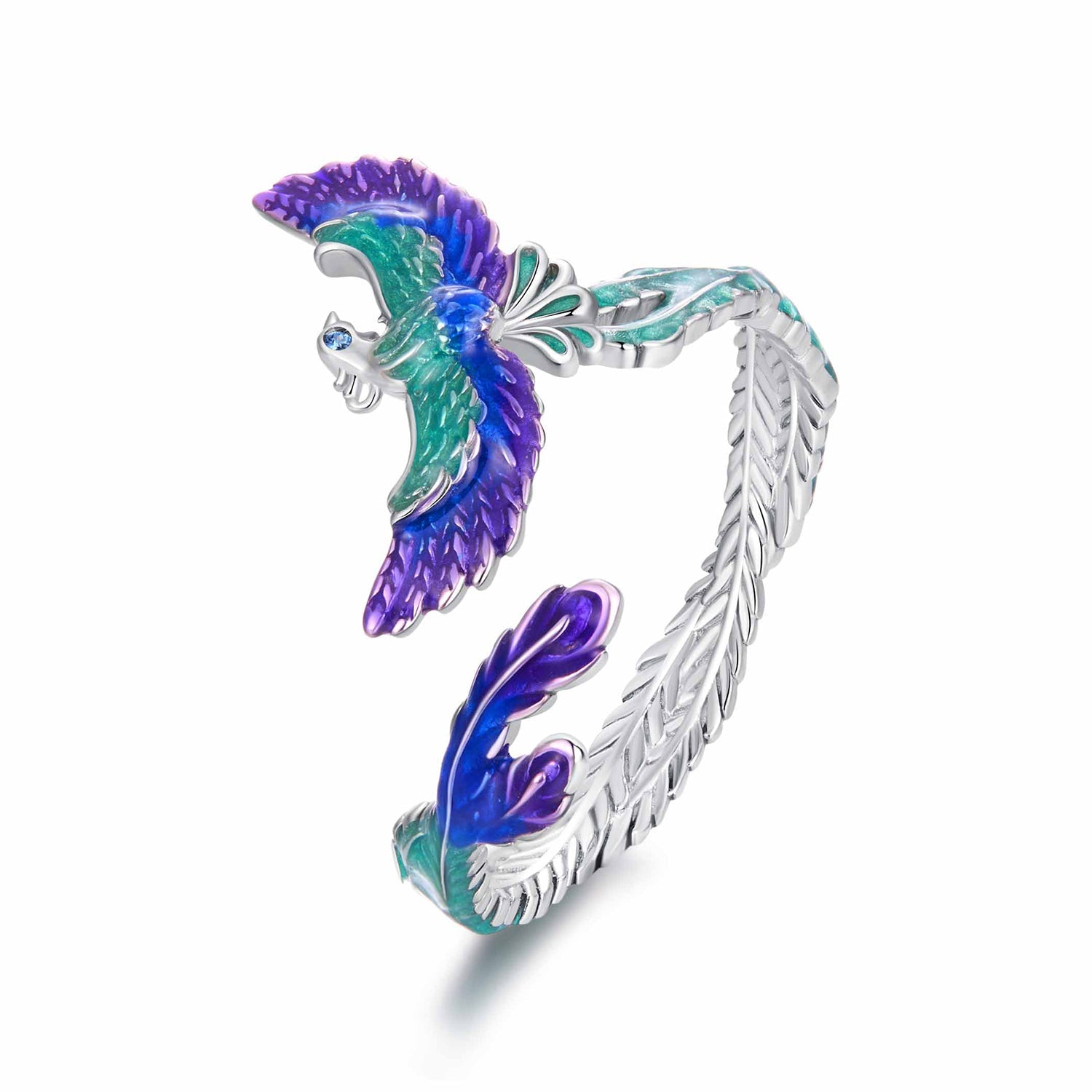 925 Sterling Silver Enamel Adjustable Ring for Women  DestGlow