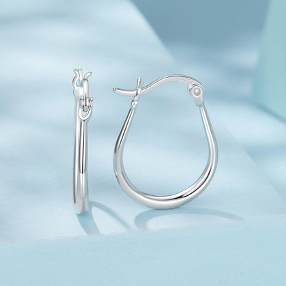 925 Sterling Silver Earrings for Women - 2.9x0.2cm, Plated White Gold, Style L  DestGlow