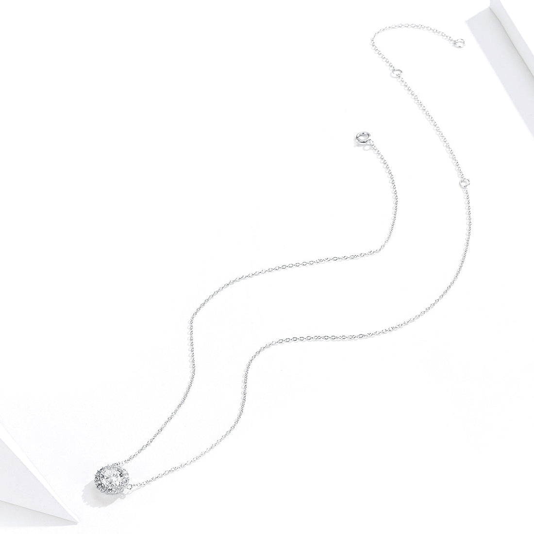 925 Sterling Silver Plated Platinum 49cm Pavé Setting CZ Necklace for Women  DestGlow