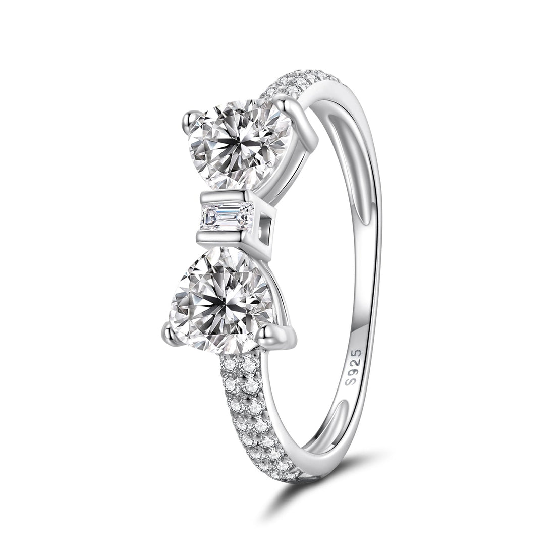 925 Sterling Silver White Gold Plated 1.2cm Pendant Ring Size 6 for Women  DestGlow