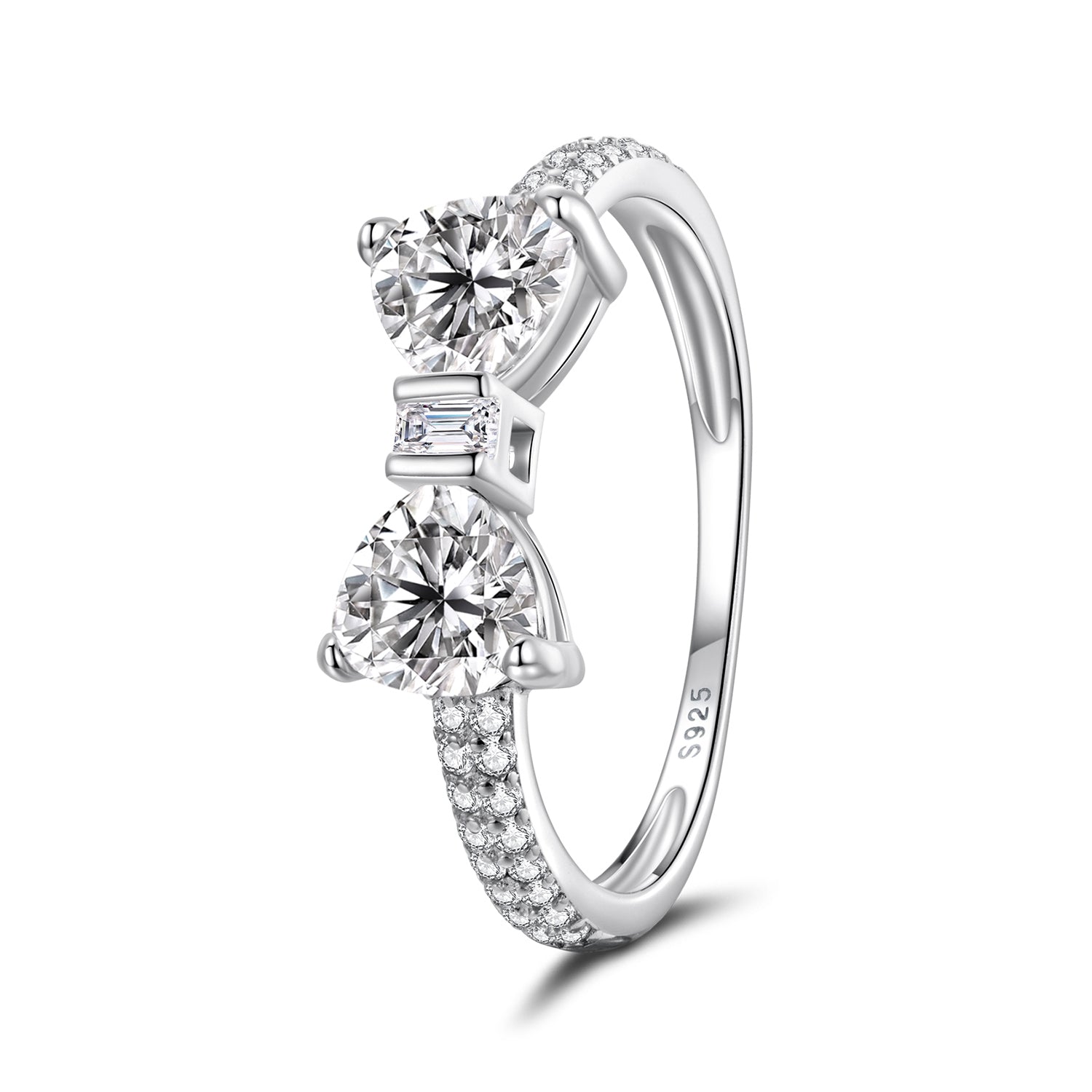 925 Sterling Silver White Gold Plated 1.2cm Pendant Ring Size 6 for Women  DestGlow