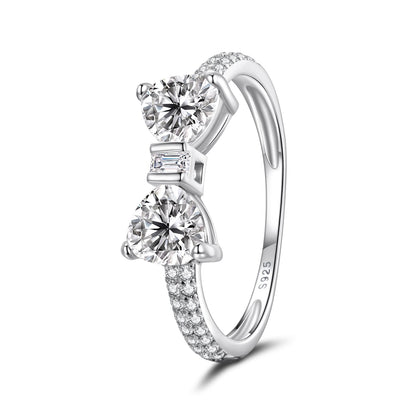 925 Sterling Silver White Gold Plated 1.2cm Pendant Ring Size 6 for Women  DestGlow