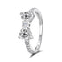 925 Sterling Silver White Gold Plated 1.2cm Pendant Ring Size 6 for Women  DestGlow