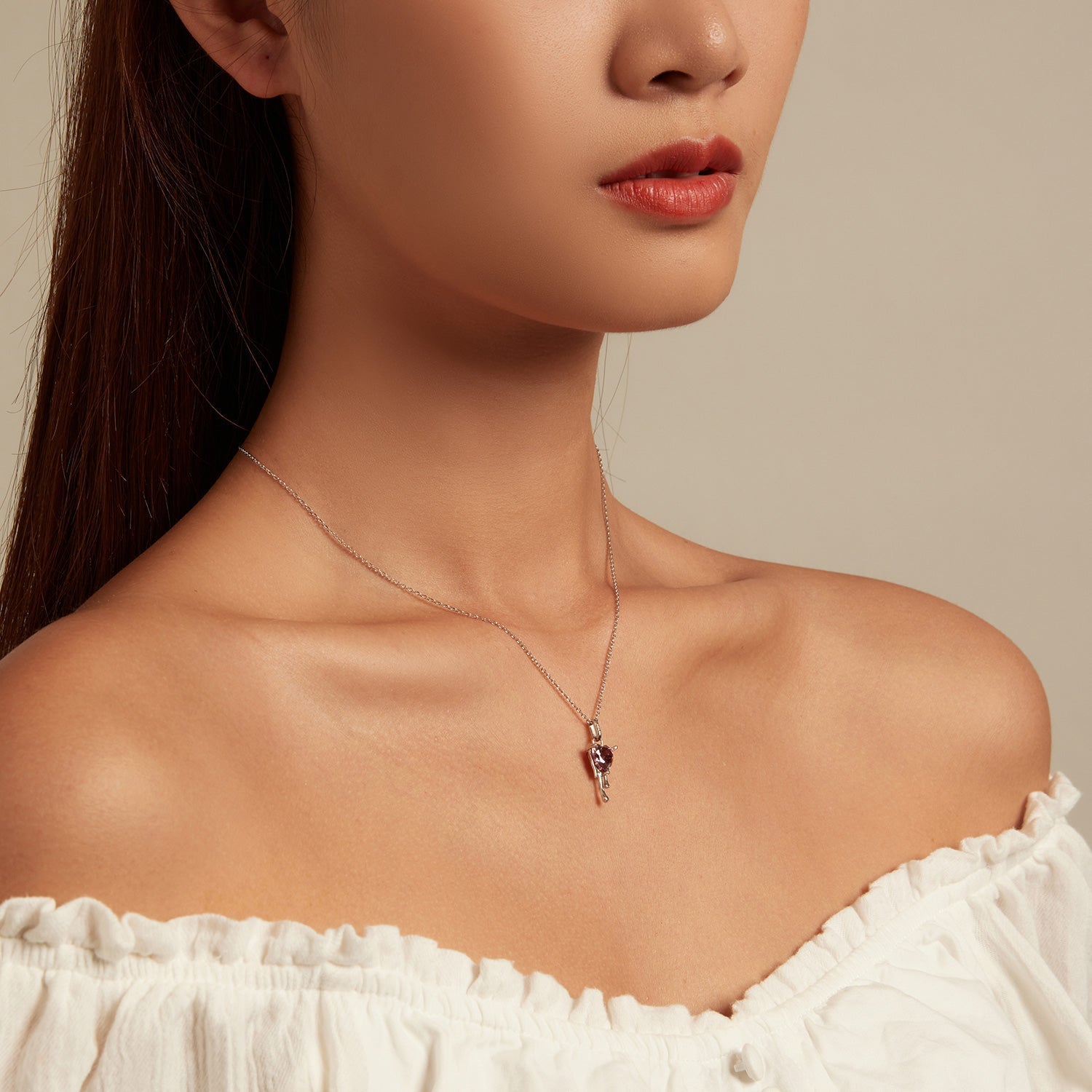 925 Sterling Silver Adjustable Necklace with Pavé Setting CZ &amp; Pendant for Women