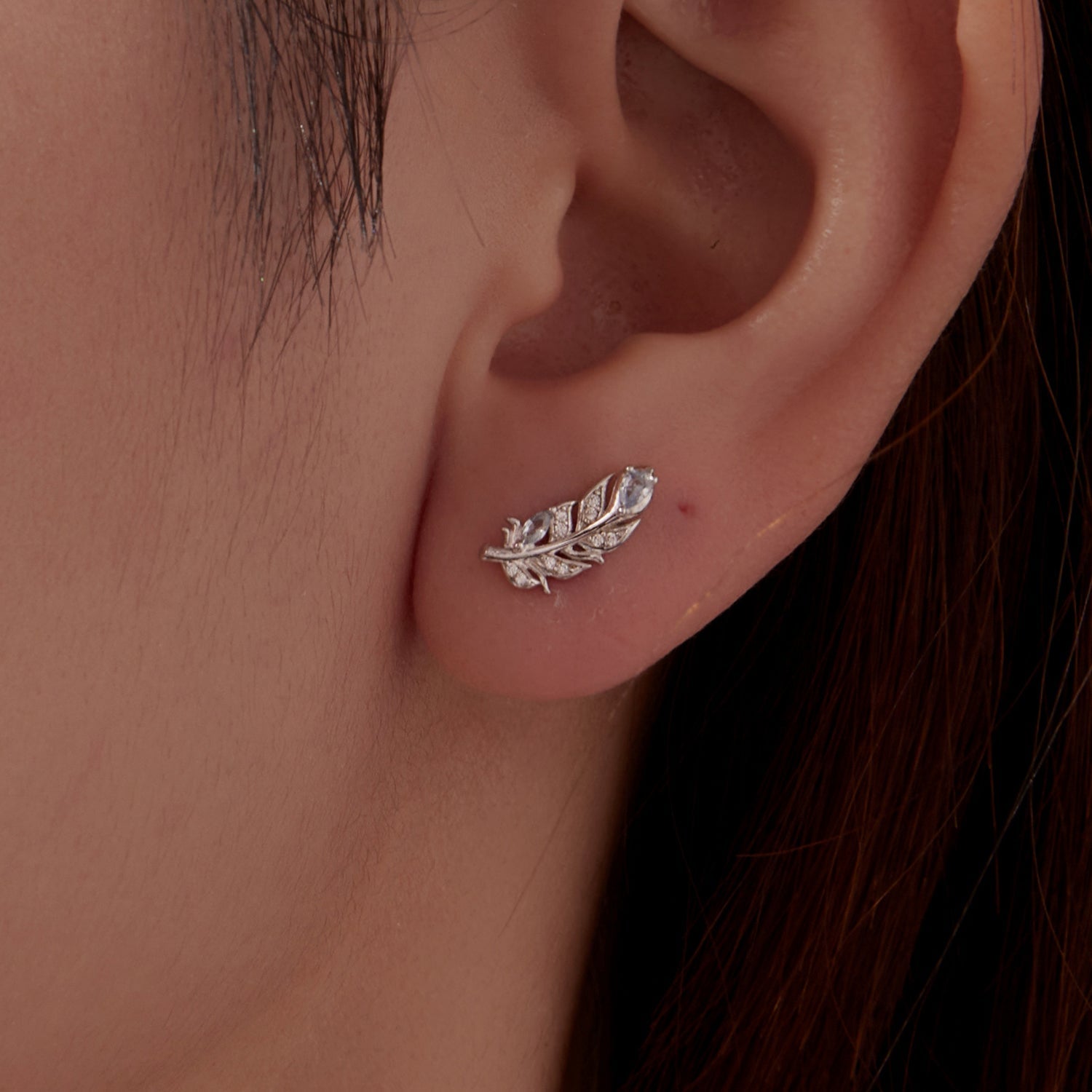 925 Sterling Silver Earrings with Pavé Setting CZ and White Gold Plating  DestGlow