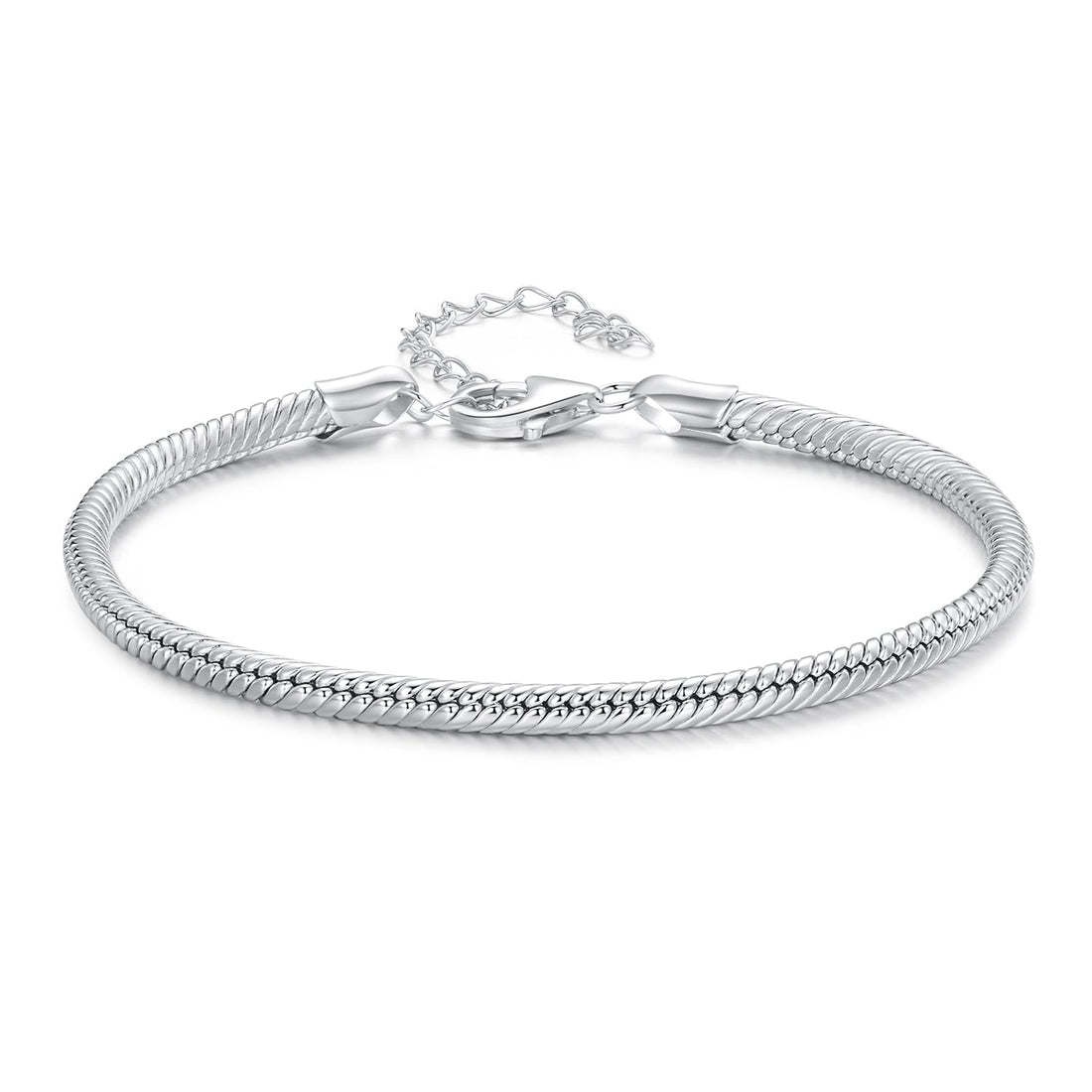 925 Sterling Silver Plated Platinum Bracelet with Adjustable Length for Women  DestGlow