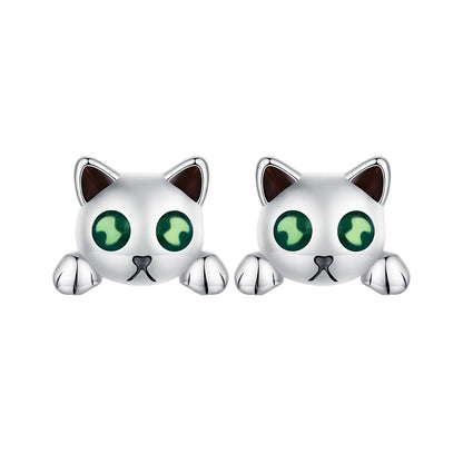 925 Sterling Silver Earrings with Enamel in Oxidized Finish  DestGlow