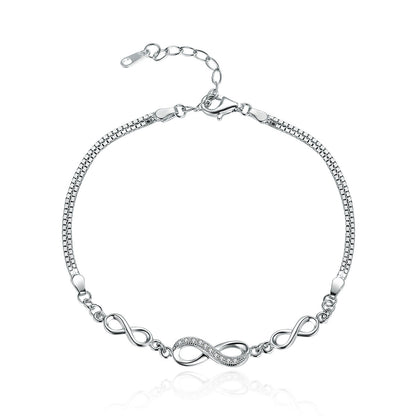 925 Sterling Silver Bracelet 22CM for Women  DestGlow