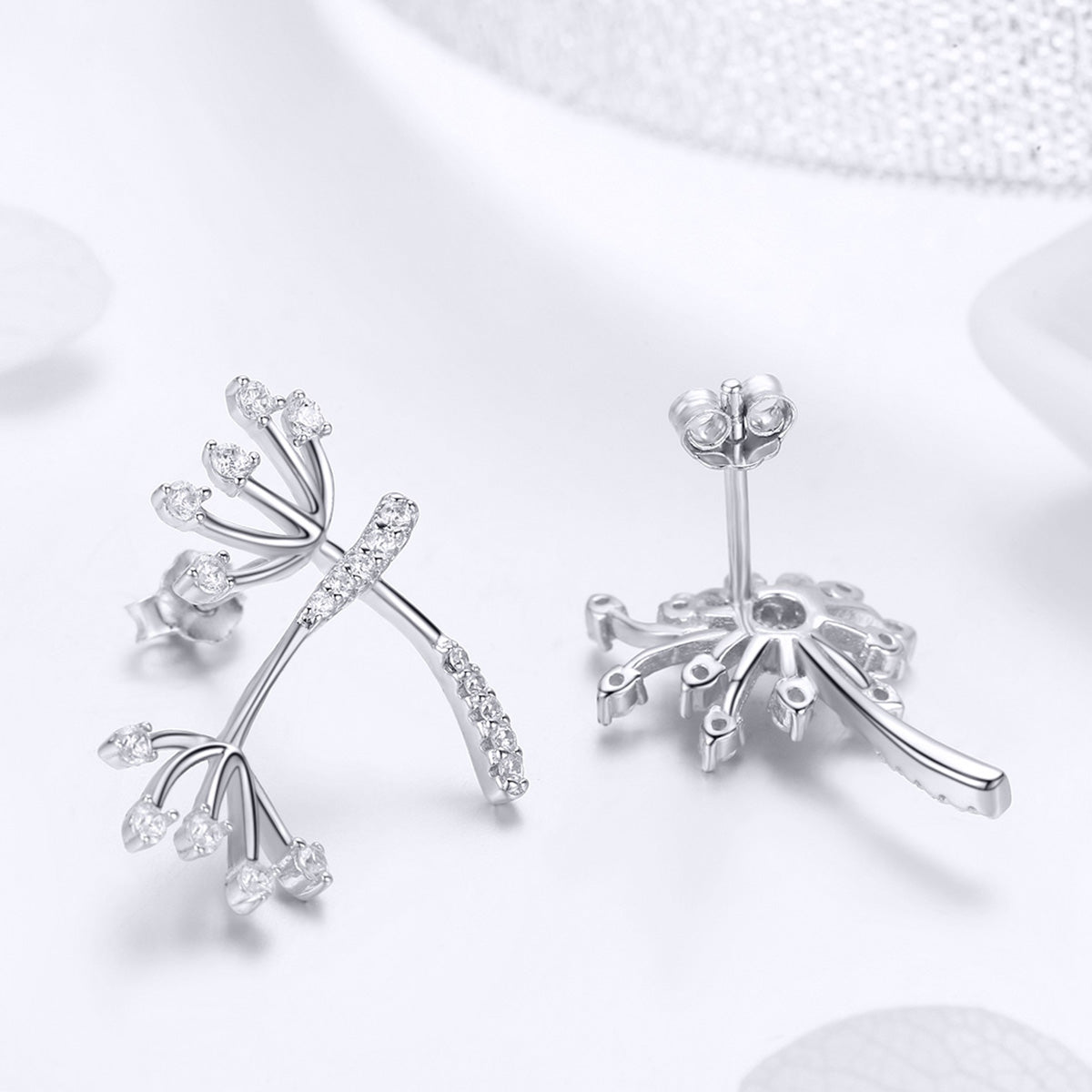 925 Sterling Silver Jewelry Set with Pavé Setting CZ, 2.0*1.4cm  DestGlow