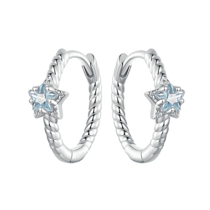 925 Sterling Silver Earrings with CZ and White Gold Plating, 1.3cm for Women  DestGlow