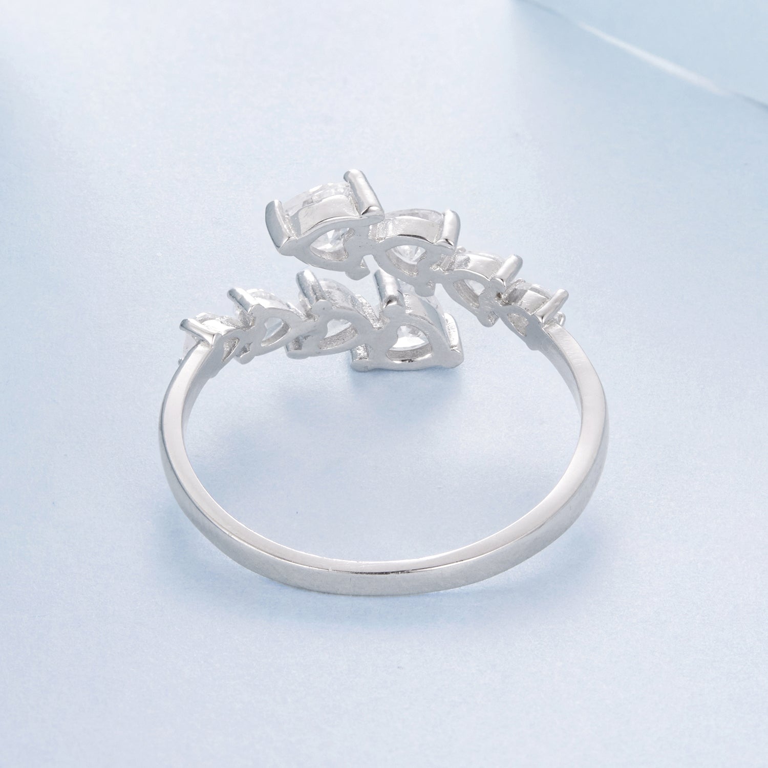 925 Sterling Silver White Gold Plated Pavé Setting Rings for Women  DestGlow