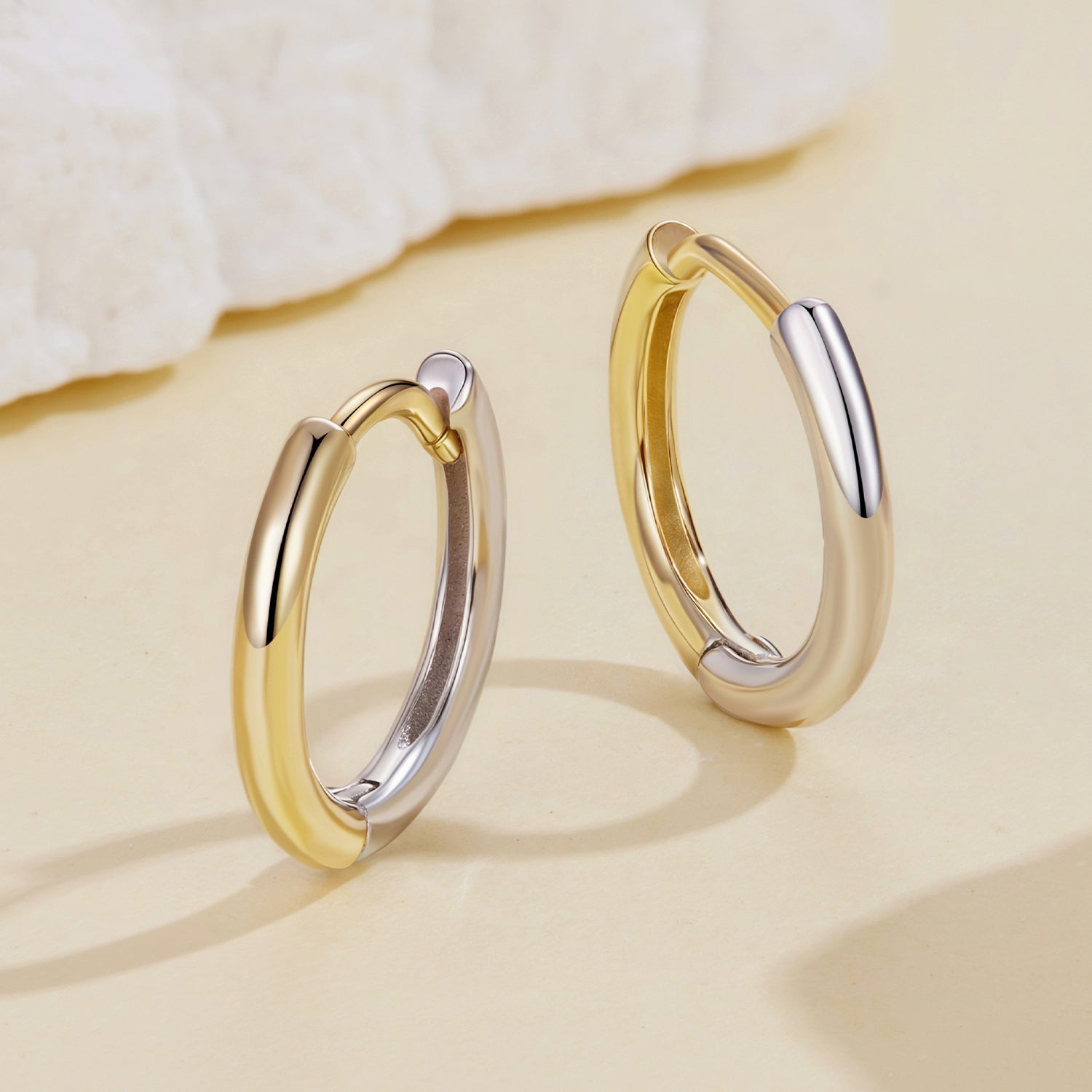 925 Sterling Silver Earrings for Women - 1.3x0.2cm, Plated White Gold  DestGlow