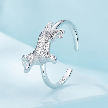 925 Sterling Silver Dog Ring 1.7mm for Women  DestGlow