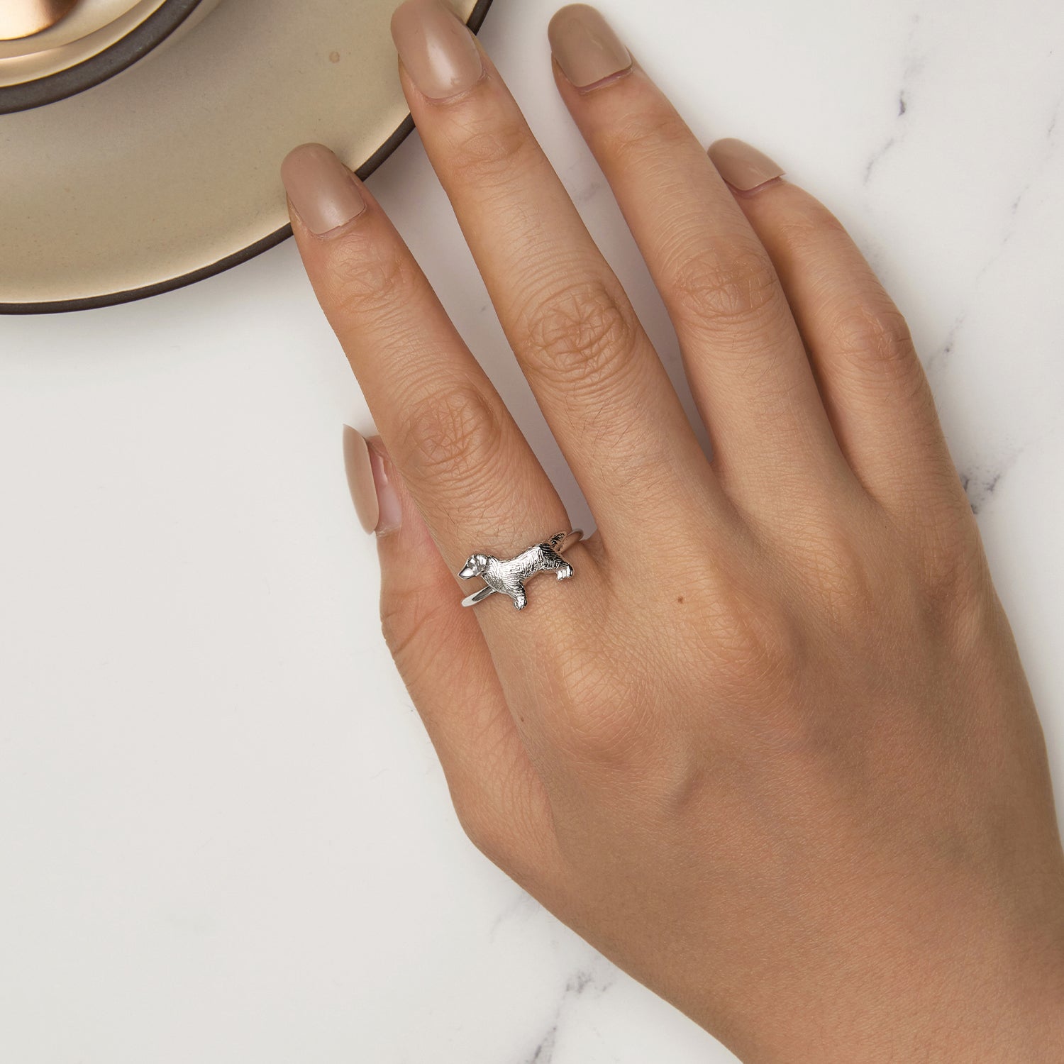 925 Sterling Silver Dog Ring 1.7mm for Women  DestGlow