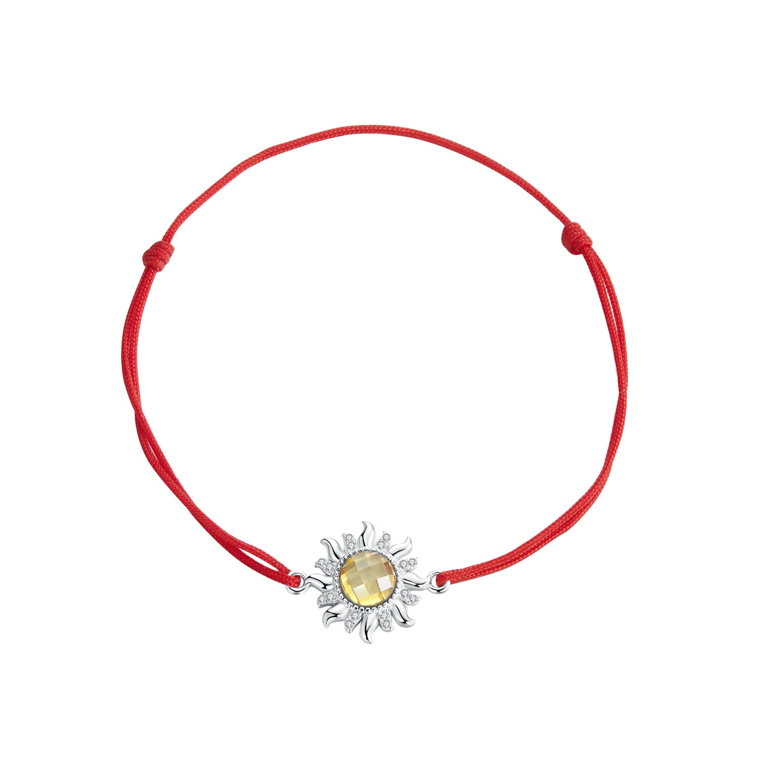 925 Sterling Silver Adjustable Length Bracelet with CZ and Glass Pendant for Women  DestGlow