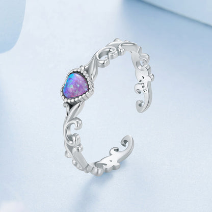 925 Sterling Silver Opal Pendant Ring for Women  DestGlow