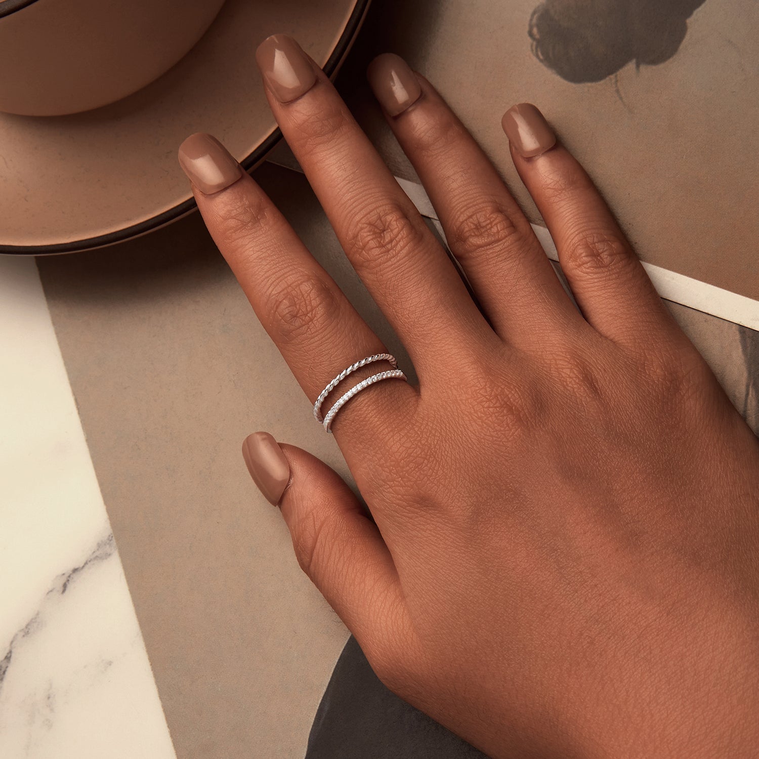 925 Sterling Silver Ring 6.0 Size with Pavé Setting CZ  DestGlow