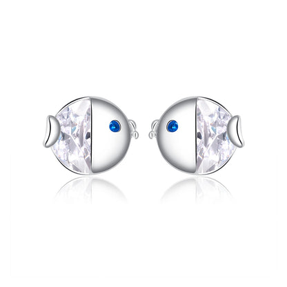 925 Sterling Silver Earrings with Pavé Setting CZ, Size 0.6*0.7cm, for Women  DestGlow
