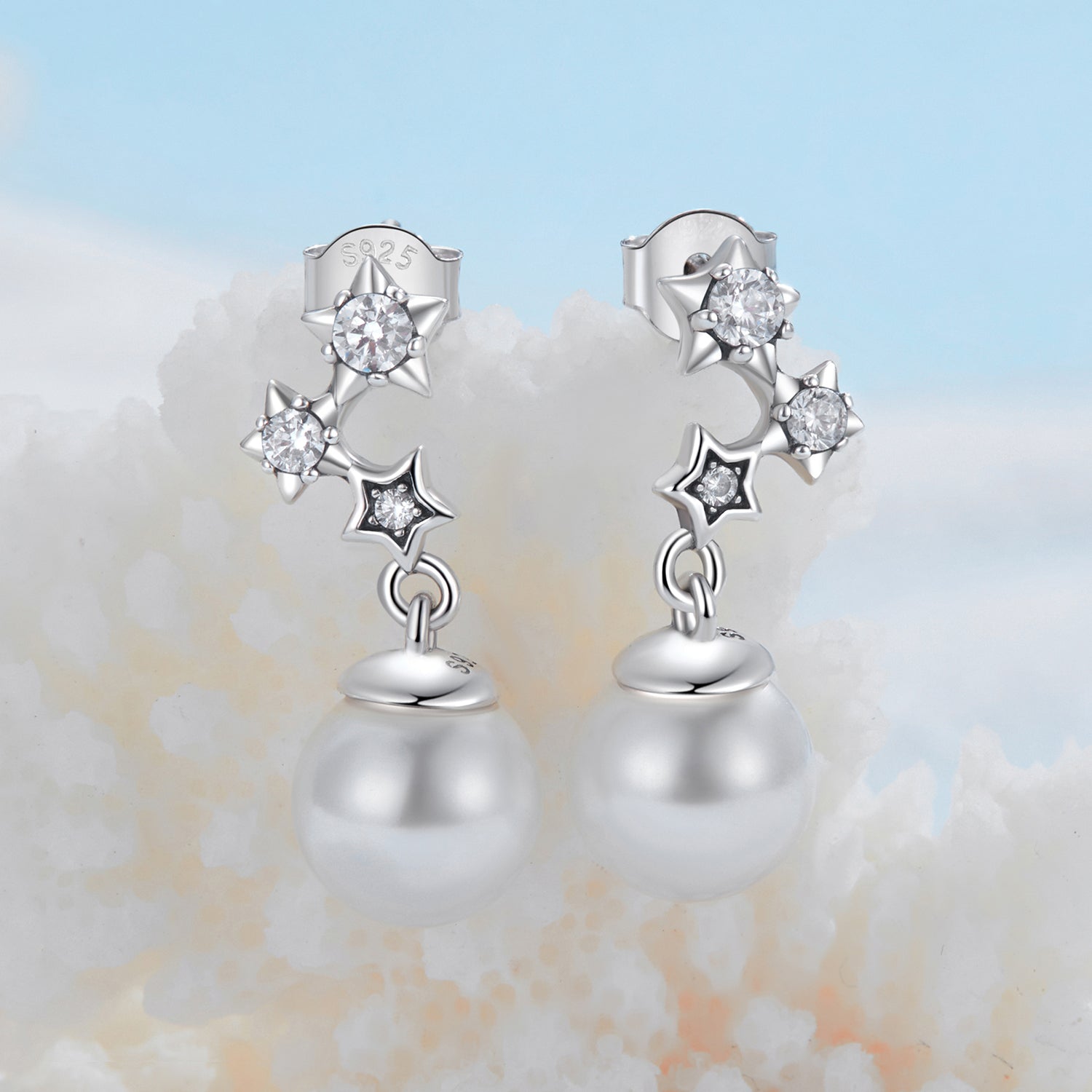 925 Sterling Silver Earrings with Quality Shell Pearl and CZ for Women  DestGlow