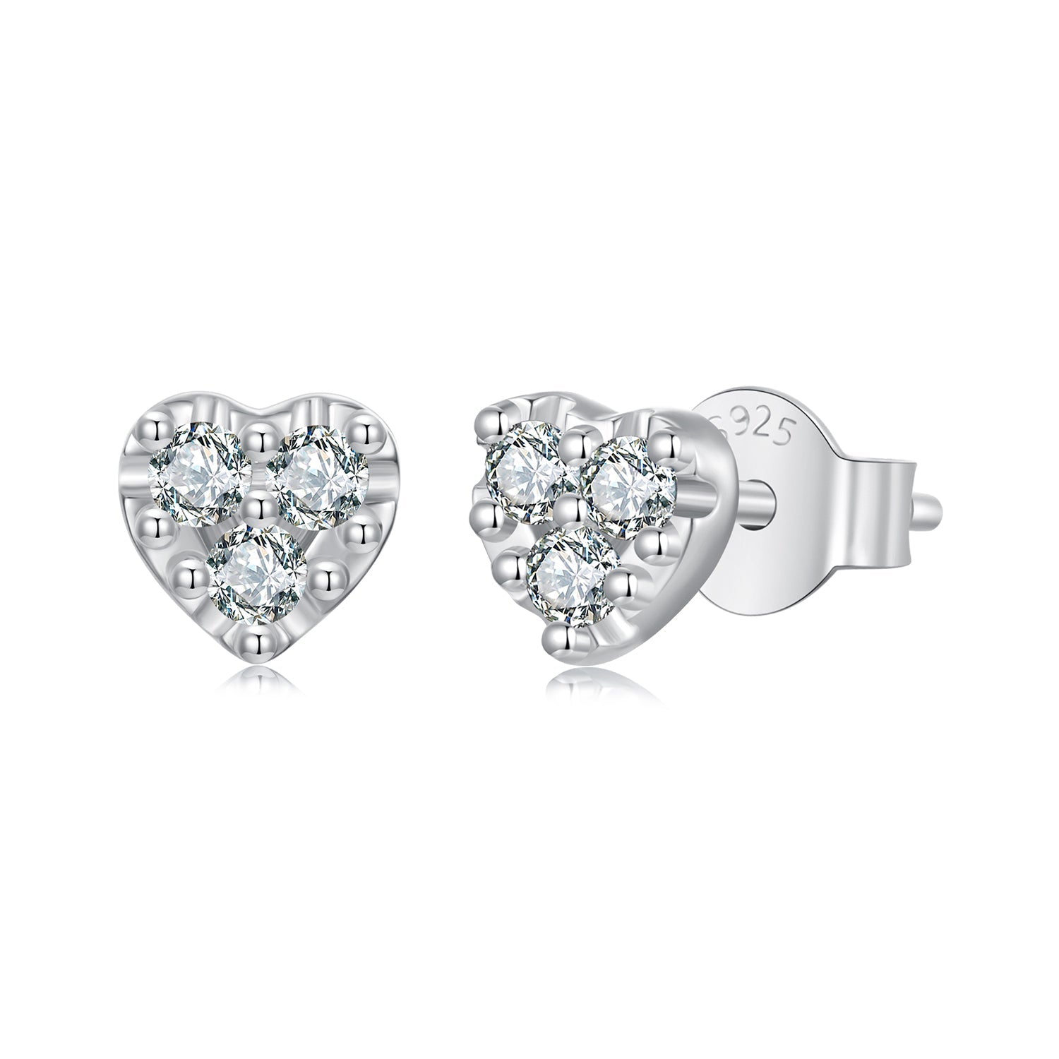 925 Sterling Silver Moissanite 0.03 Carat Earrings for Women  DestGlow