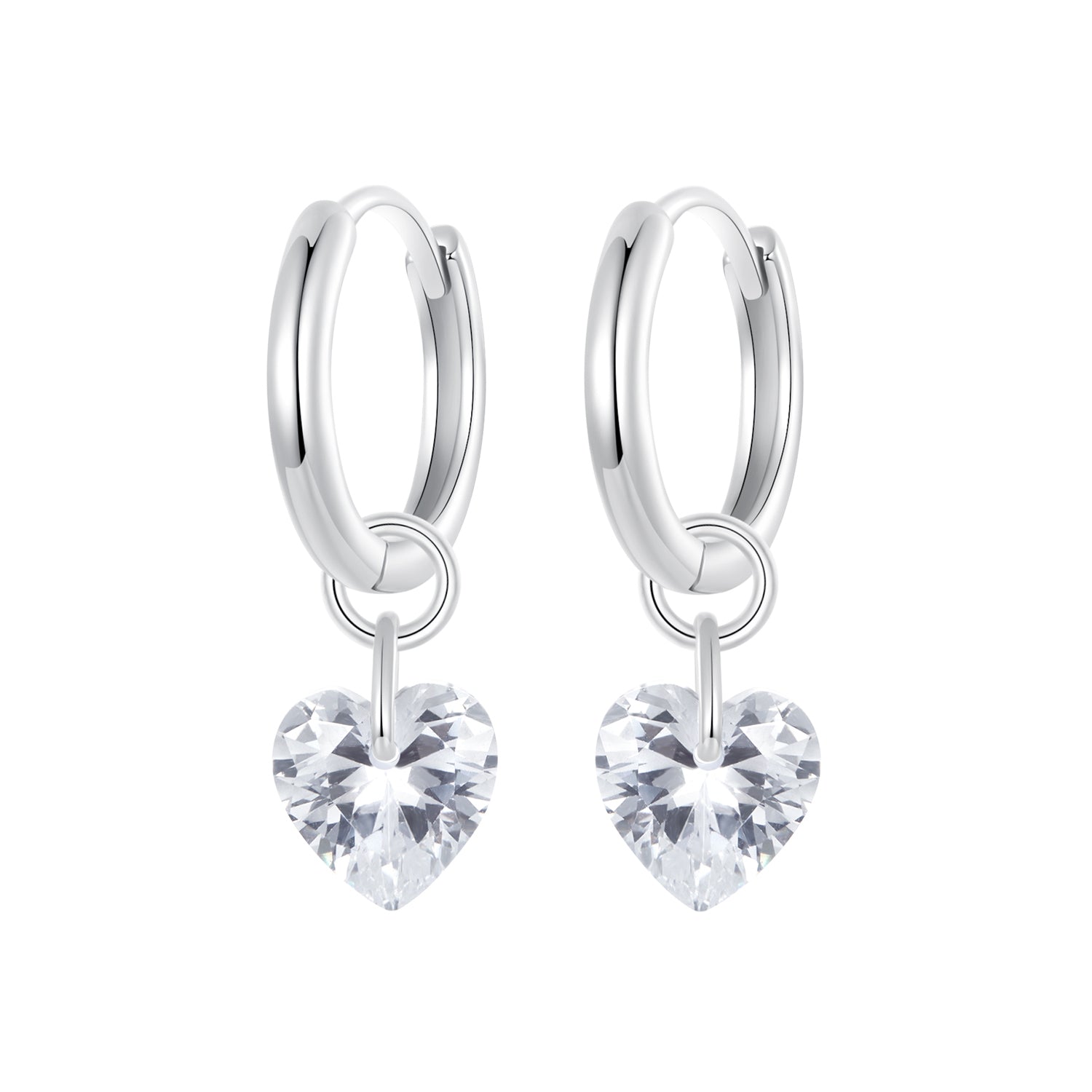 925 Sterling Silver Earrings with Pavé Setting CZ and White Gold Plating for Women  DestGlow