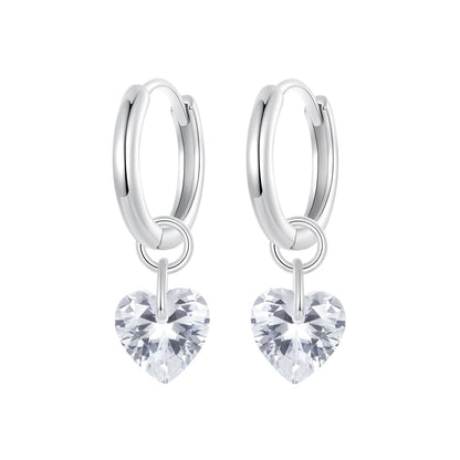 925 Sterling Silver Earrings with Pavé Setting CZ and White Gold Plating for Women  DestGlow