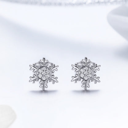 S925 Sterling Silver Earrings with CZ in Pavé Setting - 0.8*0.8cm for Women  DestGlow