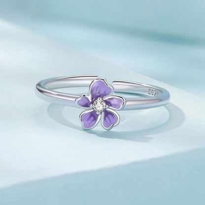 S925 Sterling Silver Enamel Plated Platinum Ring  DestGlow