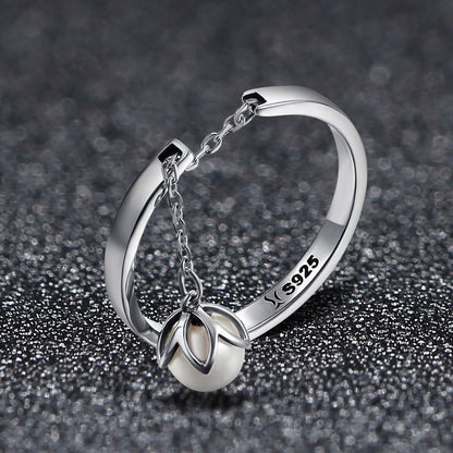S925 Sterling Silver Ring Width 0.2CM Bead 0.6CM for Women  DestGlow
