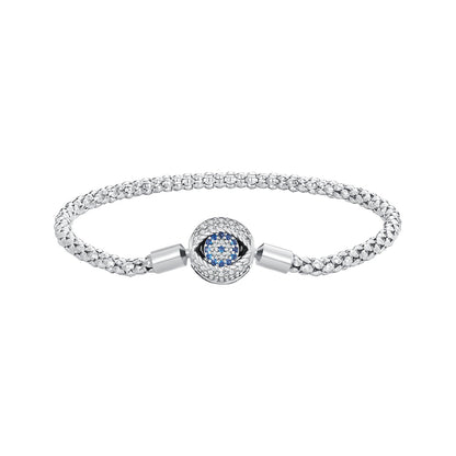 925 Sterling Silver Pavé Setting CZ 17.0 cm Oxidized Silver Bracelet for Women  DestGlow