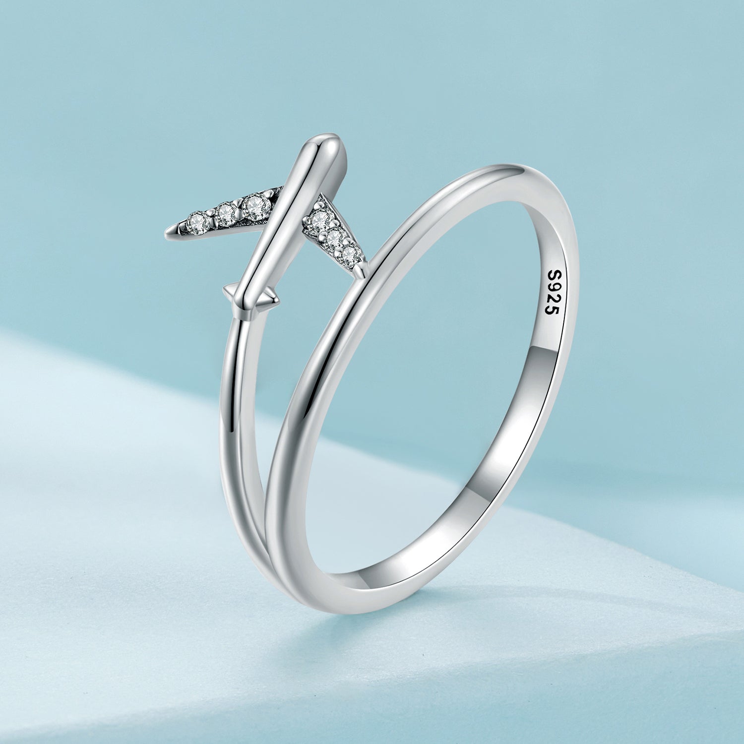 925 Sterling Silver Ring with Pavé Setting CZ, Size 6.0, Oxidized Finish for Women  DestGlow